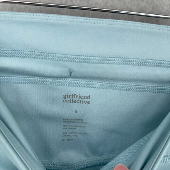 Girlfriend Collective High Rise Diana Biker Short Size S Sky Blue Tie Waist EUC - Picture 4 of 9
